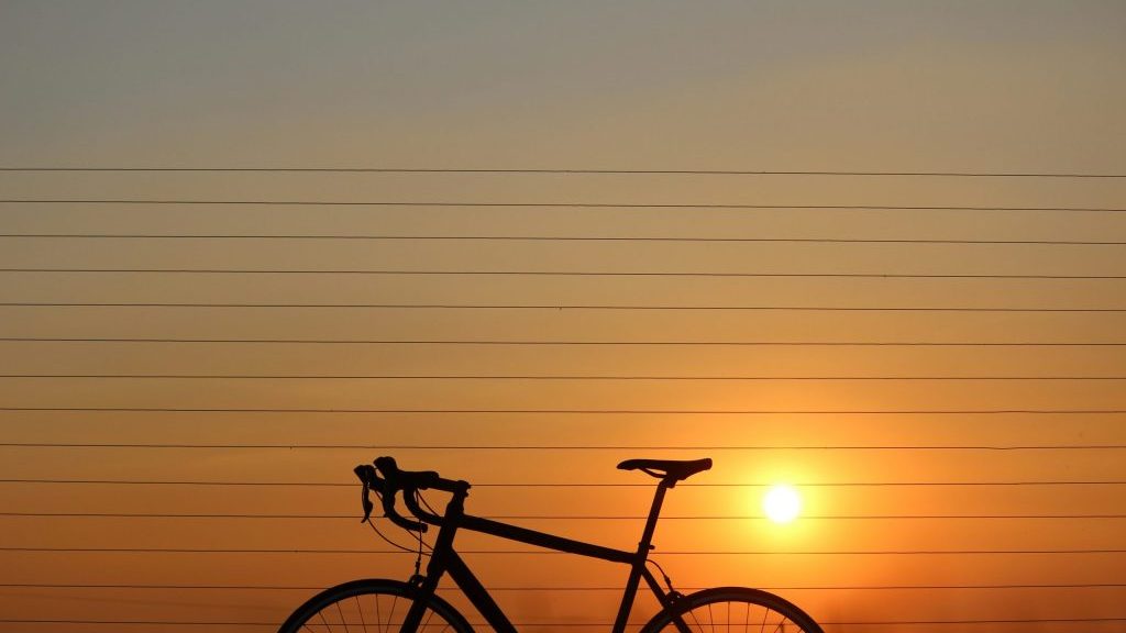 bike with sunset in background